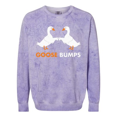 Goose Bumps Goosebumps Funny Geese Fist Bump Pun Colorblast Crewneck Sweatshirt