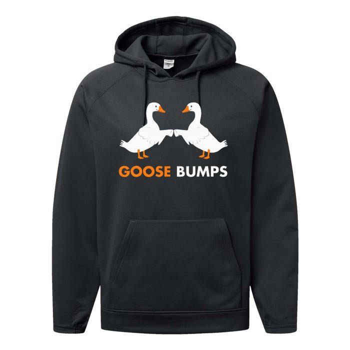 Goose Bumps Goosebumps Funny Geese Fist Bump Pun Performance Fleece Hoodie