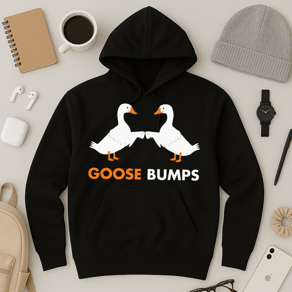 Goose Bumps Goosebumps Funny Geese Fist Bump Pun Hoodie