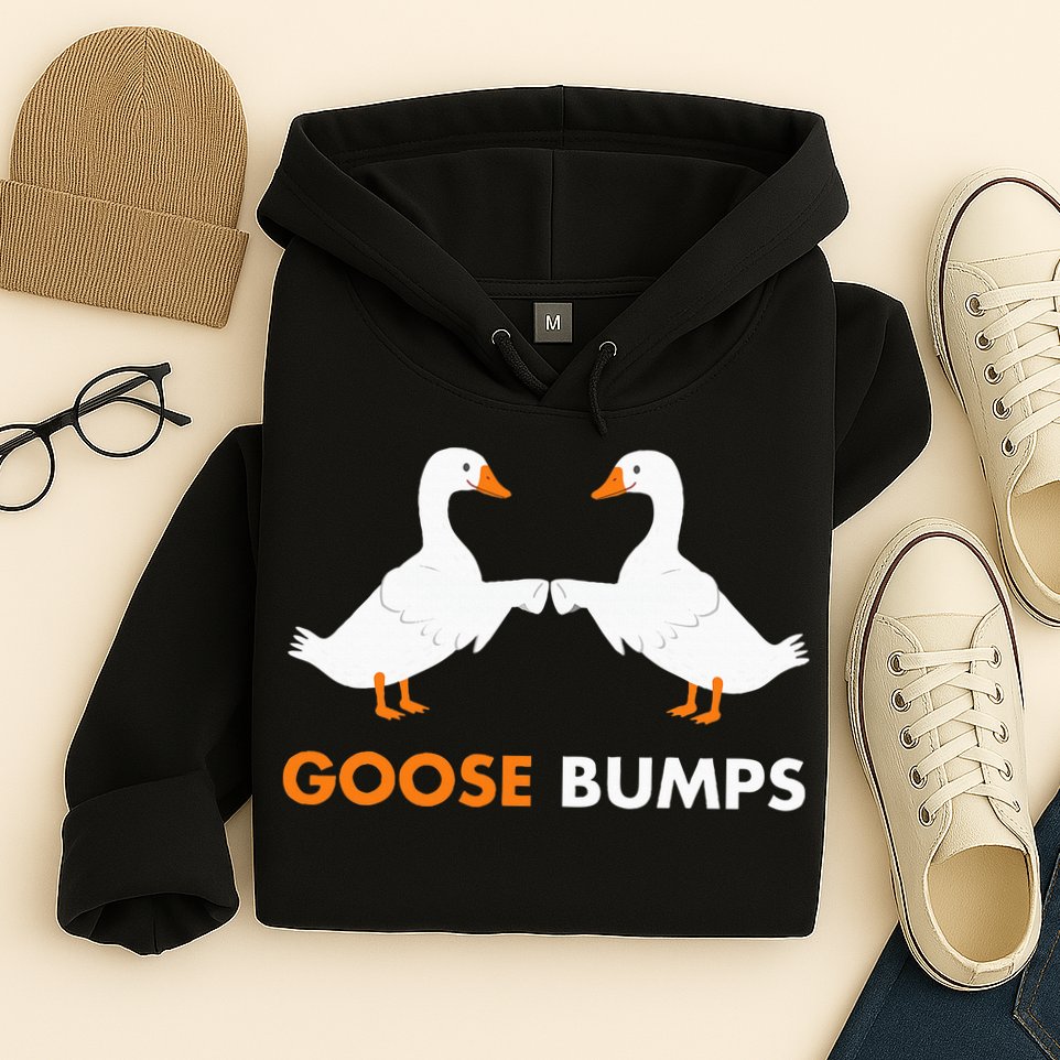 Goose Bumps Goosebumps Funny Geese Fist Bump Pun Hoodie