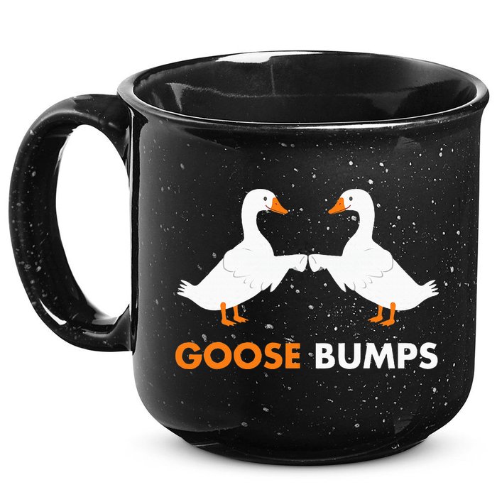 Goose Bumps Goosebumps Funny Geese Fist Bump Pun 15oz Campfire Ceramic Mug