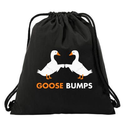 Goose Bumps Goosebumps Funny Geese Fist Bump Pun Drawstring Bag
