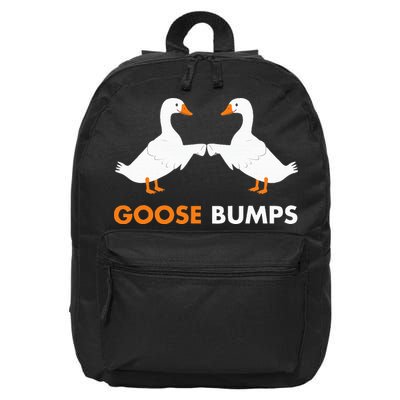 Goose Bumps Goosebumps Funny Geese Fist Bump Pun 16 in Basic Backpack