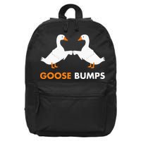 Goose Bumps Goosebumps Funny Geese Fist Bump Pun 16 in Basic Backpack