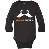 Goose Bumps Goosebumps Funny Geese Fist Bump Pun Baby Long Sleeve Bodysuit