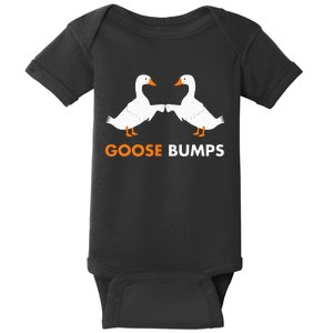 Goose Bumps Goosebumps Funny Geese Fist Bump Pun Baby Bodysuit