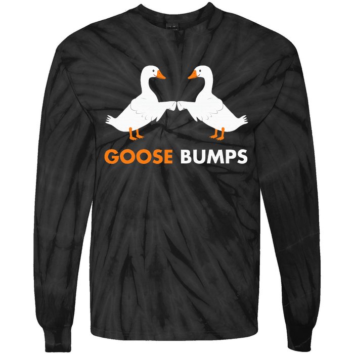 Goose Bumps Goosebumps Funny Geese Fist Bump Pun Tie-Dye Long Sleeve Shirt