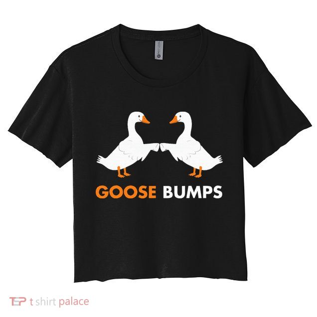 Goose Bumps Goosebumps Funny Geese Fist Bump Pun Crop Top