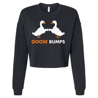 Goose Bumps Goosebumps Funny Geese Fist Bump Pun Cropped Pullover Crew