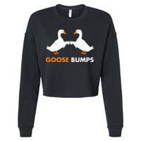 Goose Bumps Goosebumps Funny Geese Fist Bump Pun Cropped Pullover Crew