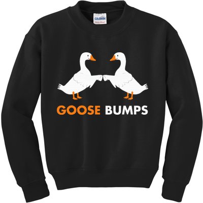 Goose Bumps Goosebumps Funny Geese Fist Bump Pun Kids Sweatshirt