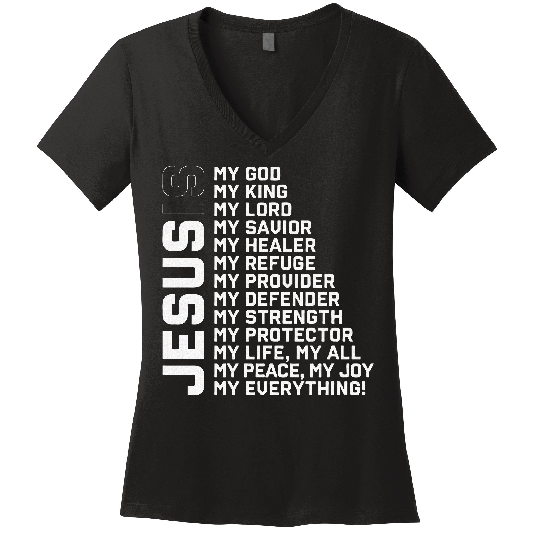 God Believer Gift Jesus Christian Lord Jesus Definition Women's V-Neck T-Shirt