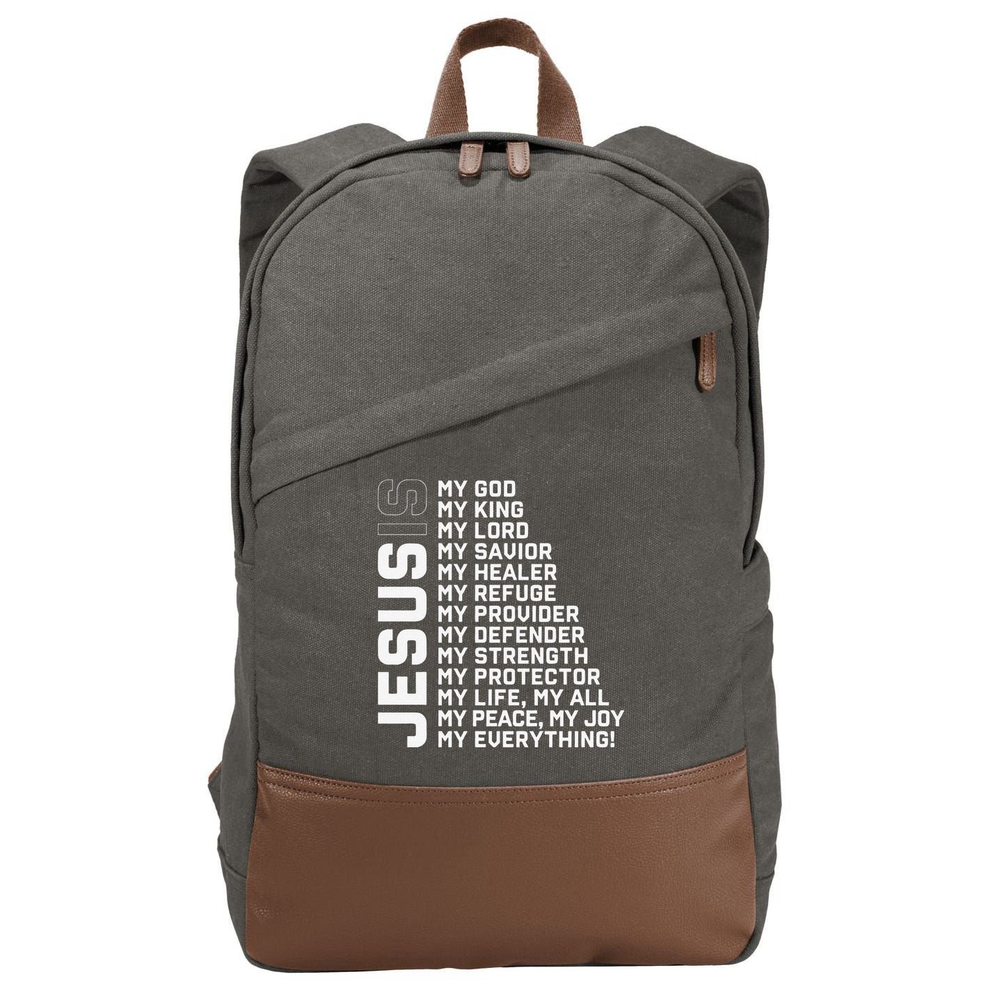 God Believer Gift Jesus Christian Lord Jesus Definition Cotton Canvas Backpack