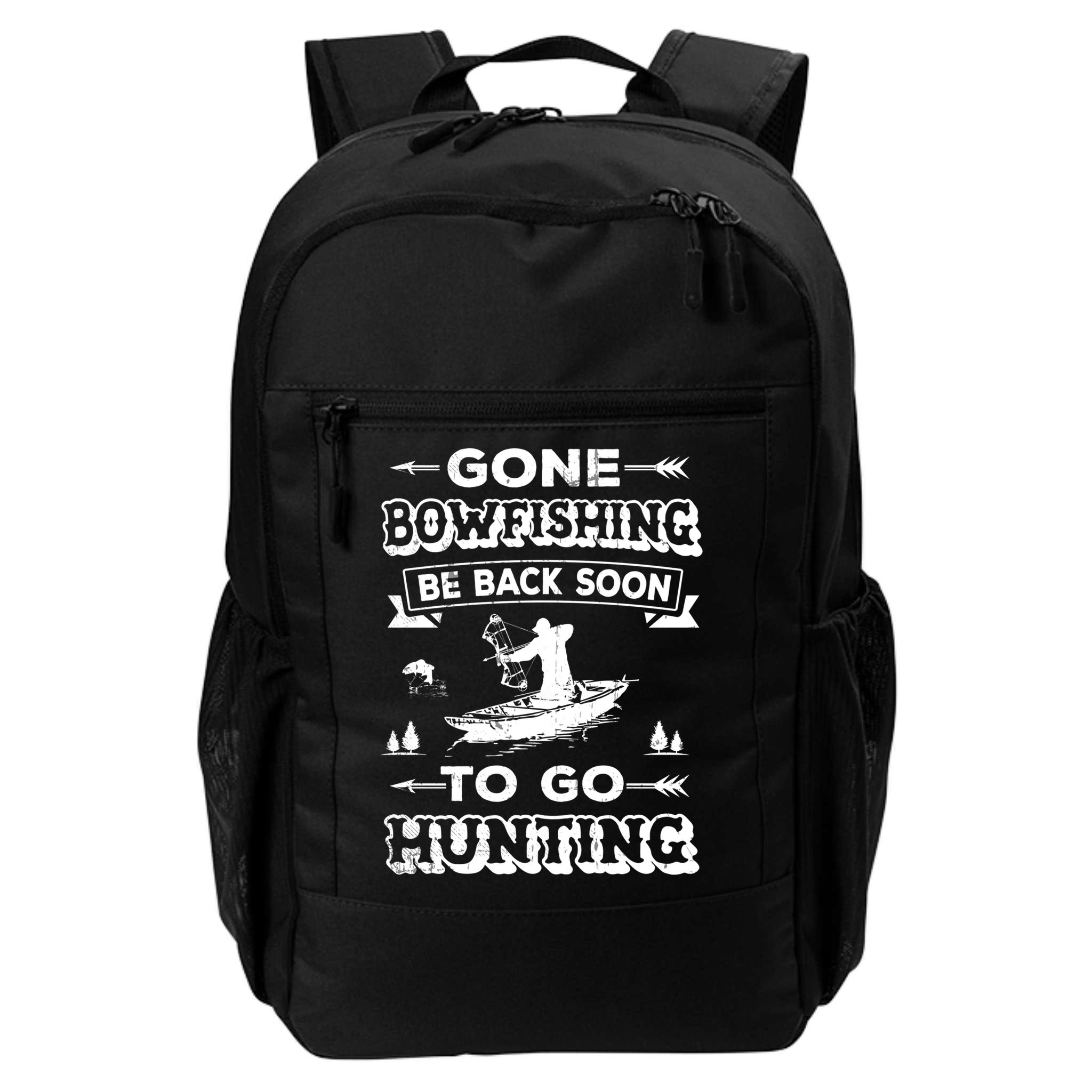 Gone Bowfishing Gift Bowfisher Hunting Tee Hunter Gift Backpack