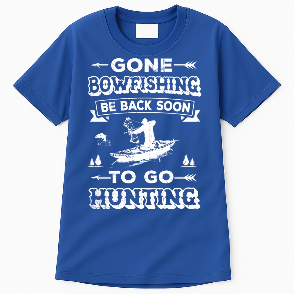 Gone Bowfishing Gift Bowfisher Hunting Tee Hunter Gift Tall T-Shirt