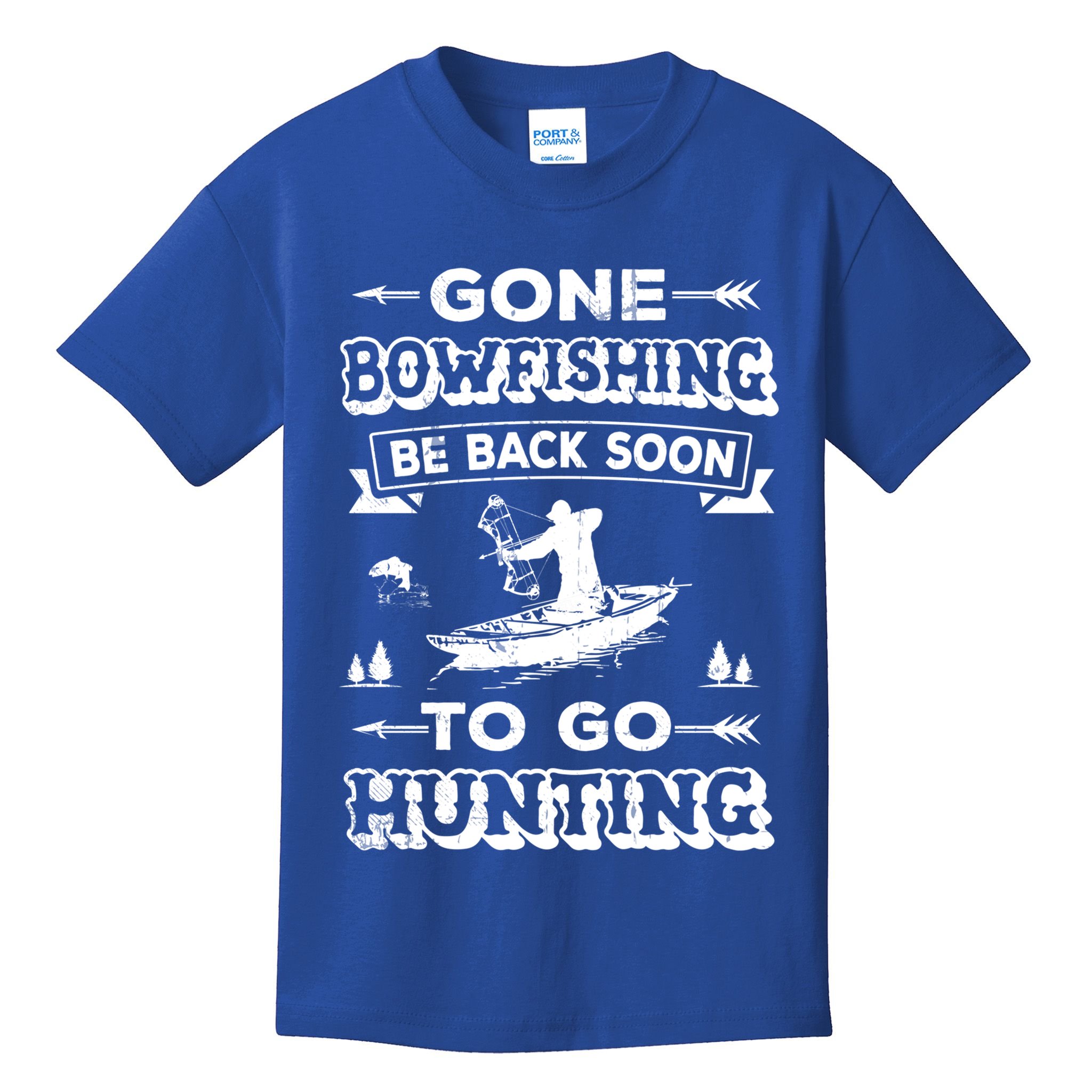 Gone Bowfishing Gift Bowfisher Hunting Tee Hunter Gift Kids T-Shirt