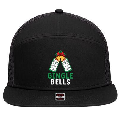 Gingle Bells Gin Funny Xmas Gin Er Christmas Ing Gift 7 Panel Mesh Trucker Snapback Hat