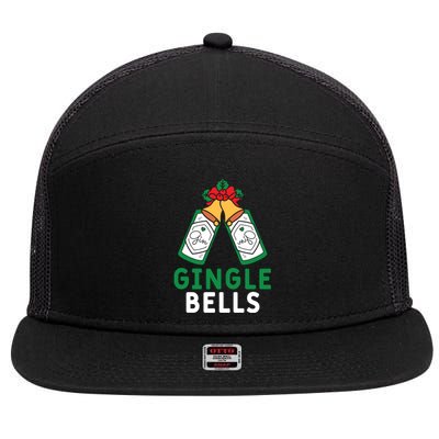 Gingle Bells Gin Funny Xmas Gin Er Christmas Ing Gift 7 Panel Mesh Trucker Snapback Hat