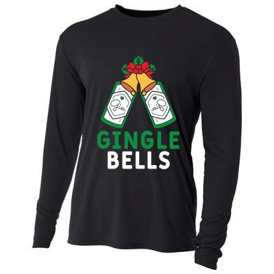 Gingle Bells Gin Funny Xmas Gin Er Christmas Ing Gift Cooling Performance Long Sleeve Crew