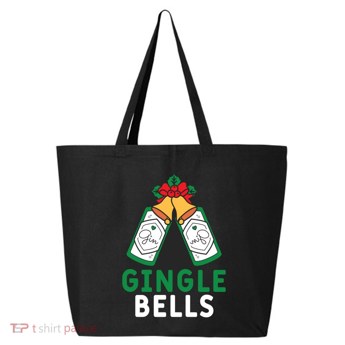 Gingle Bells Gin Funny Xmas Gin Er Christmas Ing Gift 25L Jumbo Tote