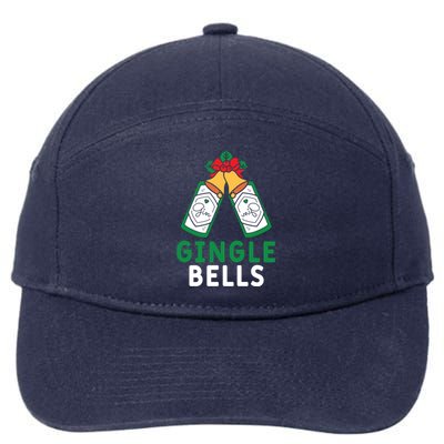 Gingle Bells Gin Funny Xmas Gin Er Christmas Ing Gift 7-Panel Snapback Hat