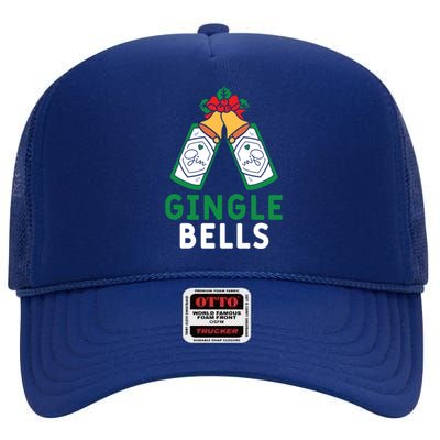 Gingle Bells Gin Funny Xmas Gin Er Christmas Ing Gift High Crown Mesh Back Trucker Hat