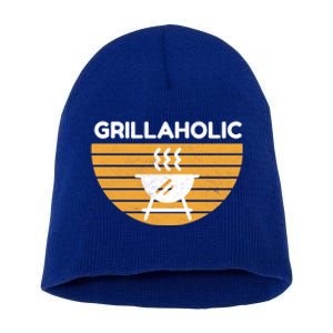 Grillaholic Barbecue Grill Master Bbq Smoker Chef Dad Gift Short Acrylic Beanie