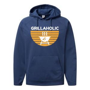 Grillaholic Barbecue Grill Master Bbq Smoker Chef Dad Gift Performance Fleece Hoodie