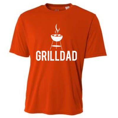 Grilldad Barbecue Grill Daddy Master Bbq Smoker Chef Dad Funny Gift Cooling Performance Crew T-Shirt