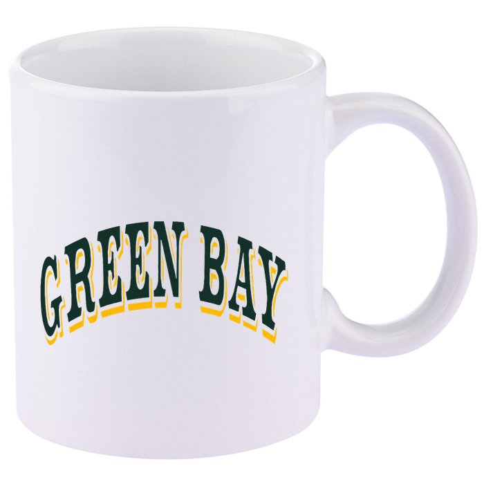 Green Bay 11oz C Handle Ceramic Mug