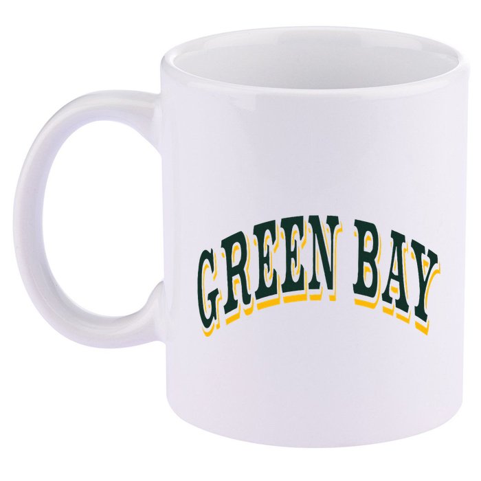Green Bay 11oz C Handle Ceramic Mug