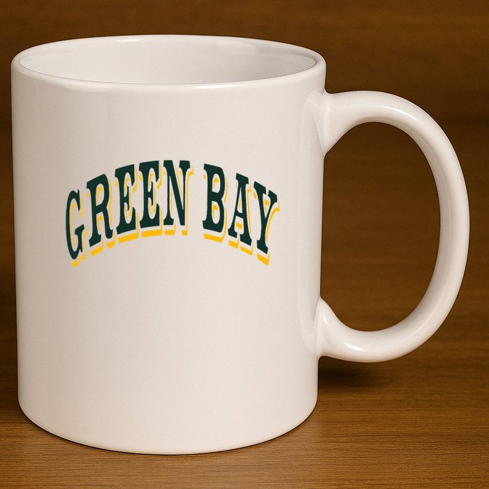Green Bay 11oz C Handle Ceramic Mug