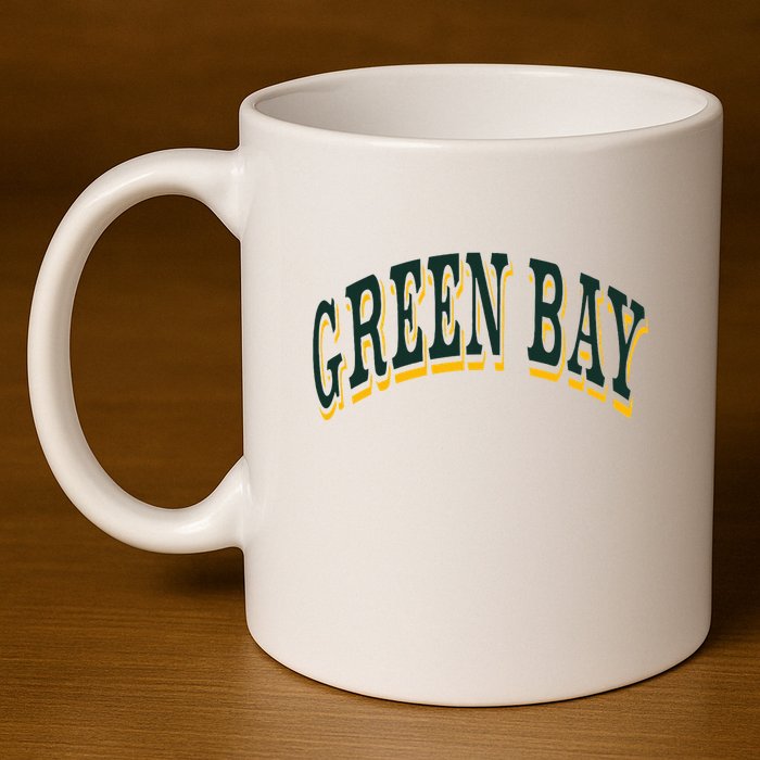 Green Bay 11oz C Handle Ceramic Mug