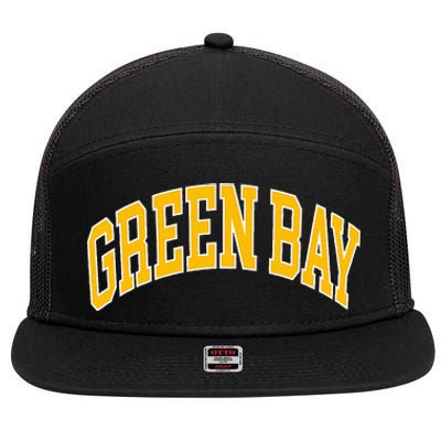 Green Bay 7 Panel Mesh Trucker Snapback Hat