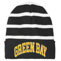 Green Bay Striped Beanie with Solid Band