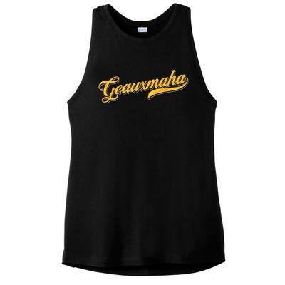 Geauxmaha Baseball Ladies PosiCharge Tri-Blend Wicking Tank