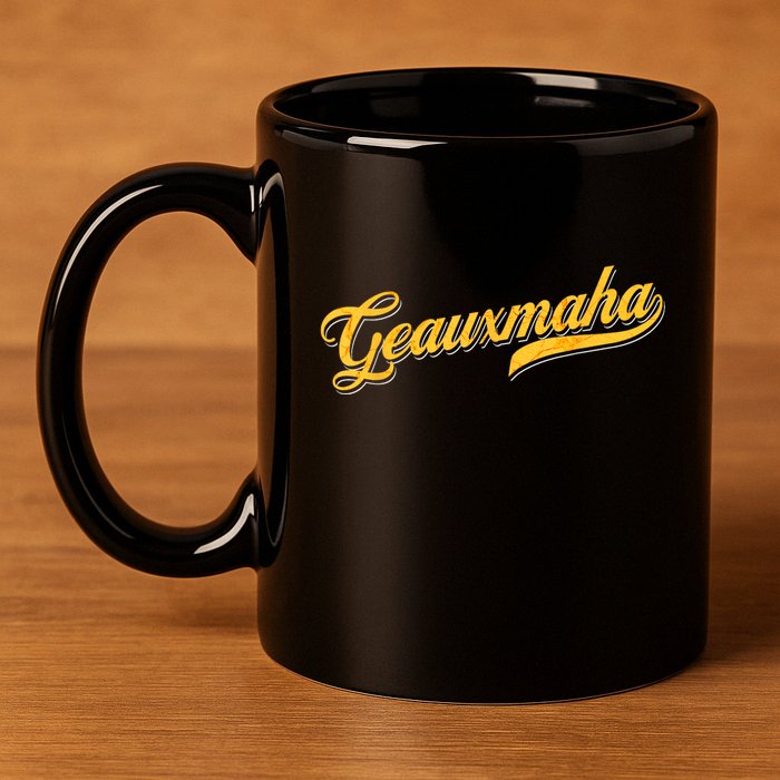 Geauxmaha Baseball 11oz C Handle Ceramic Mug