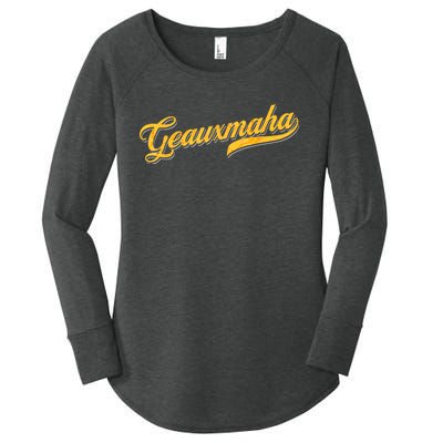 Geauxmaha Baseball Women's Perfect Tri Tunic Long Sleeve Shirt