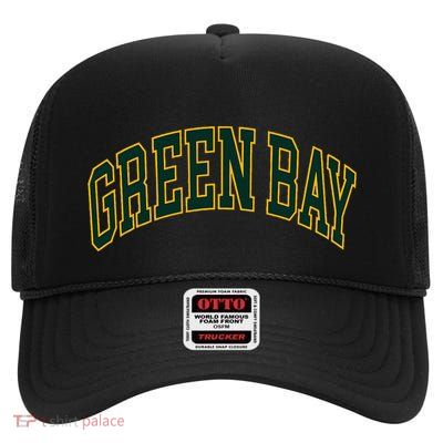 Green Bay High Crown Mesh Back Trucker Hat