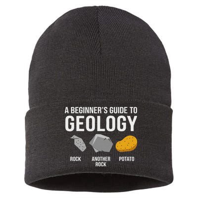 Geology BeginnerS Guide Funny Potato Rock Collector Sustainable Knit Beanie