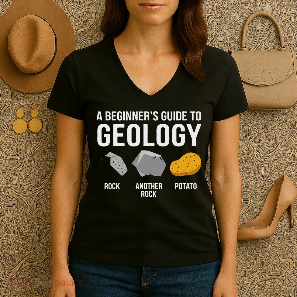 Geology BeginnerS Guide Funny Potato Rock Collector Women's V-Neck T-Shirt