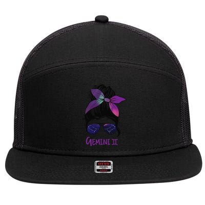 Gemini Birthday Gemini woman Zodiac Constellation 7 Panel Mesh Trucker Snapback Hat