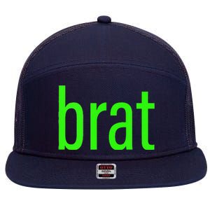 Green Brat 7 Panel Mesh Trucker Snapback Hat