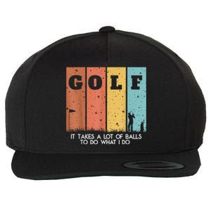 Golf Ball Hammock Wool Snapback Cap