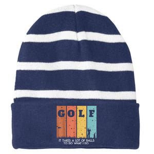 Golf Ball Hammock Striped Beanie with Solid Band