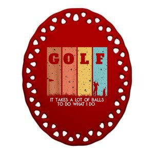 Golf Ball Hammock Ceramic Oval Ornament