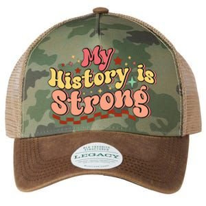 Groovy Black History Month My History Is Strong Legacy Tie Dye Trucker Hat