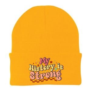 Groovy Black History Month My History Is Strong Knit Cap Winter Beanie