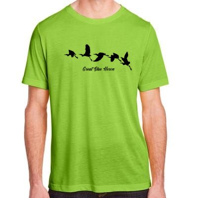 Great Blue Heron Flying Bird Watching Wildlife Conservation Gift Adult ChromaSoft Performance T-Shirt