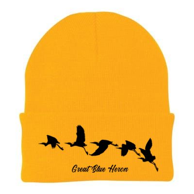 Great Blue Heron Flying Bird Watching Wildlife Conservation Gift Knit Cap Winter Beanie